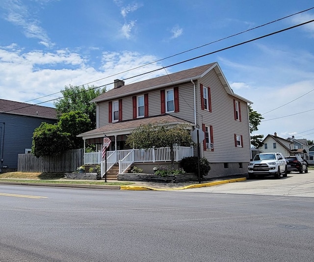 view of front of home with covered porch