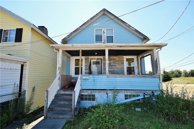 view of front of property with a porch