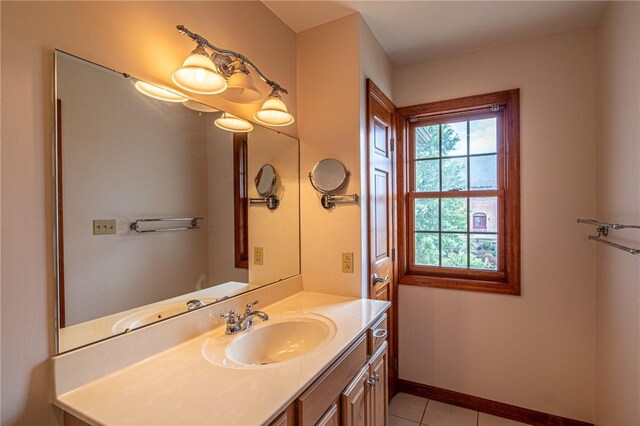 bathroom featuring vanity and tile patterned floors