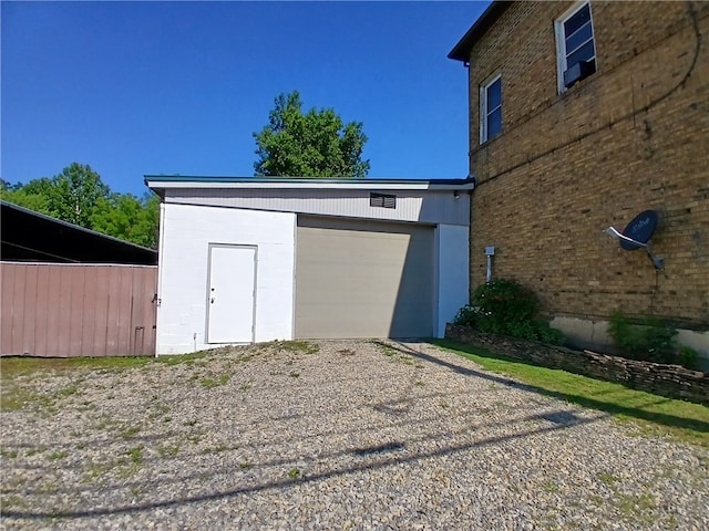 view of outdoor structure with a garage