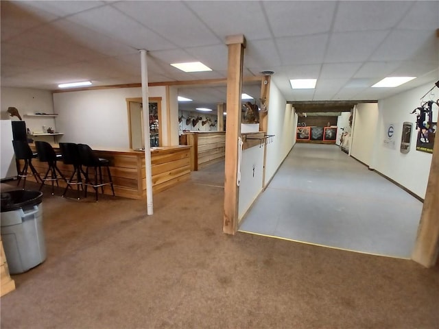 540 Market St, Fairfield Twp, PA 15923 - finished below grade area featuring indoor bar, carpet floors, and a drop ceiling