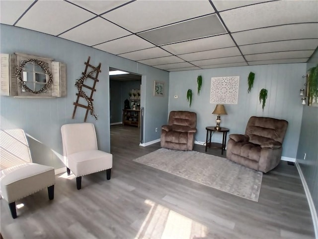 540 Market St, Fairfield Twp, PA 15923 - sitting room with baseboards, wood finished floors, and a paneled ceiling