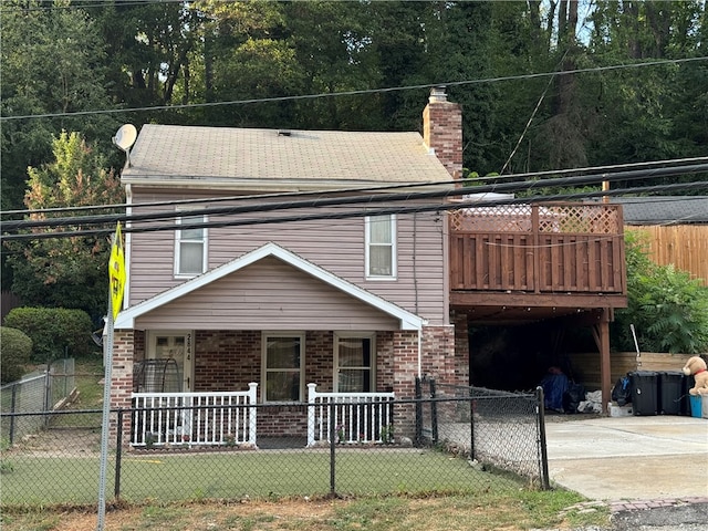 view of front of home with a porch