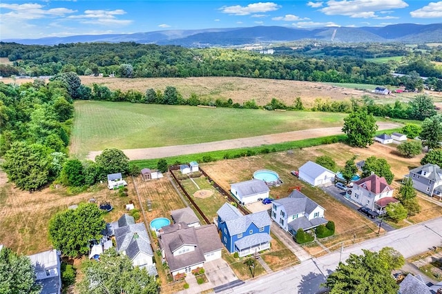 aerial view with a mountain view