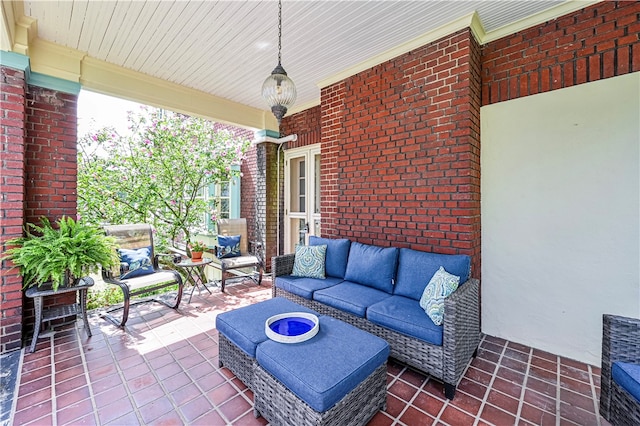 view of patio with an outdoor living space