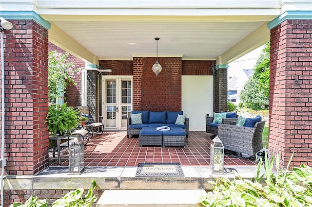 view of patio / terrace featuring french doors