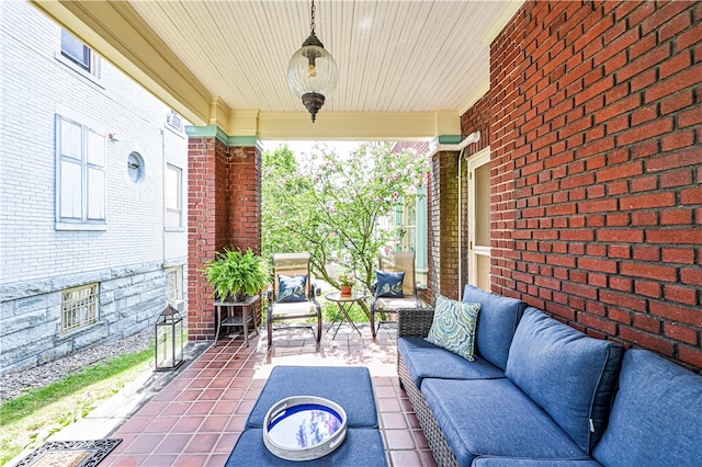 view of patio featuring an outdoor living space