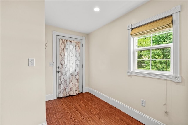 empty room featuring wood-type flooring