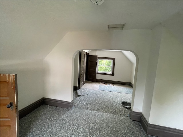 bonus room with lofted ceiling