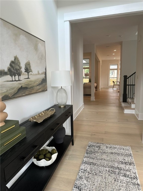 hallway featuring light hardwood / wood-style floors