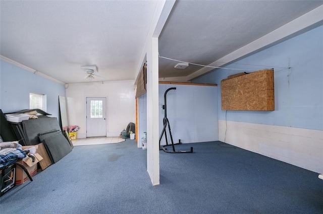 145 Short Ridge Rd, Coal Center Boro, PA 15423 - workout area with carpet, ceiling fan, and crown molding