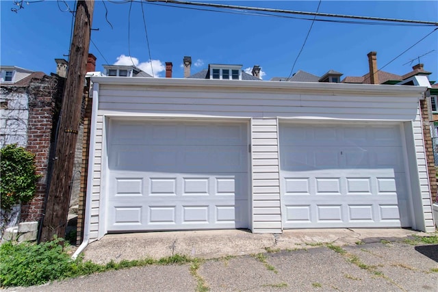 view of garage