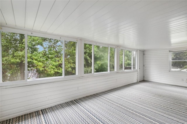 view of unfurnished sunroom