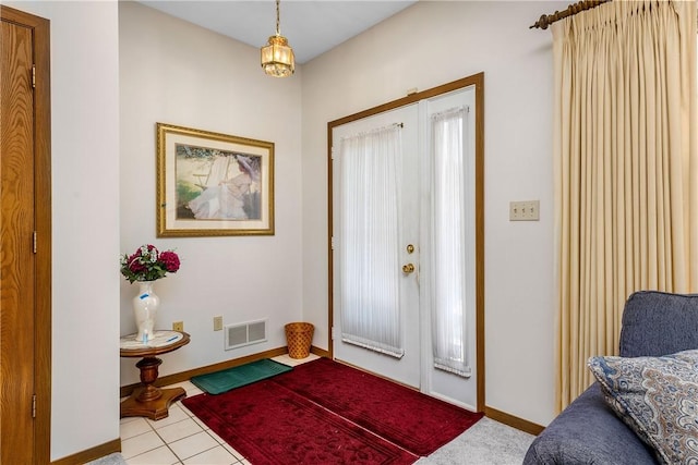 view of tiled foyer