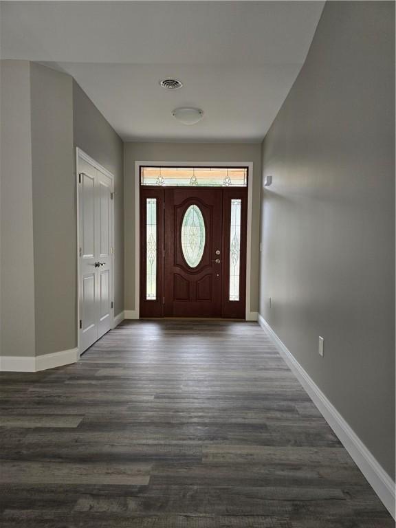 entryway featuring hardwood / wood-style flooring