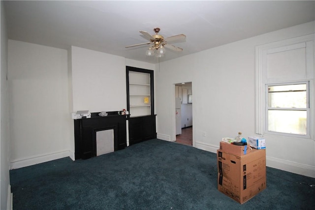 814 Etna St, Mckees Rocks, PA 15136 - unfurnished bedroom featuring carpet flooring, baseboards, and a ceiling fan