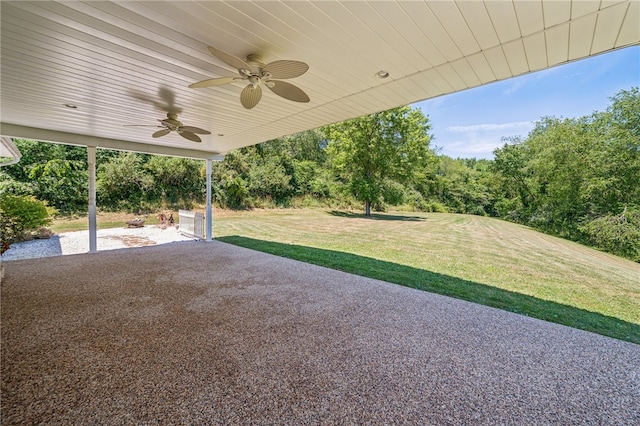 view of patio / terrace with ceiling fan