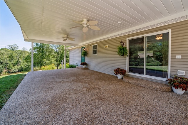 view of patio / terrace with ceiling fan