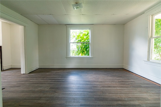 unfurnished room featuring hardwood / wood-style flooring and a wealth of natural light