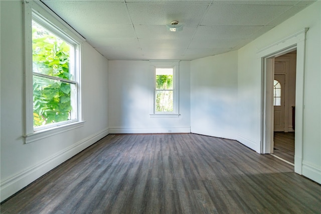 empty room featuring dark hardwood / wood-style floors