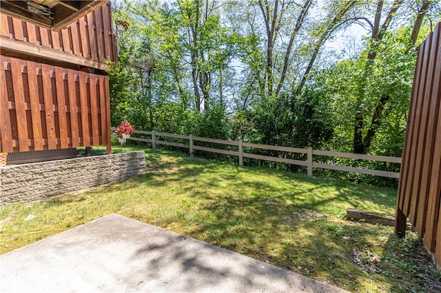 view of yard with a patio area