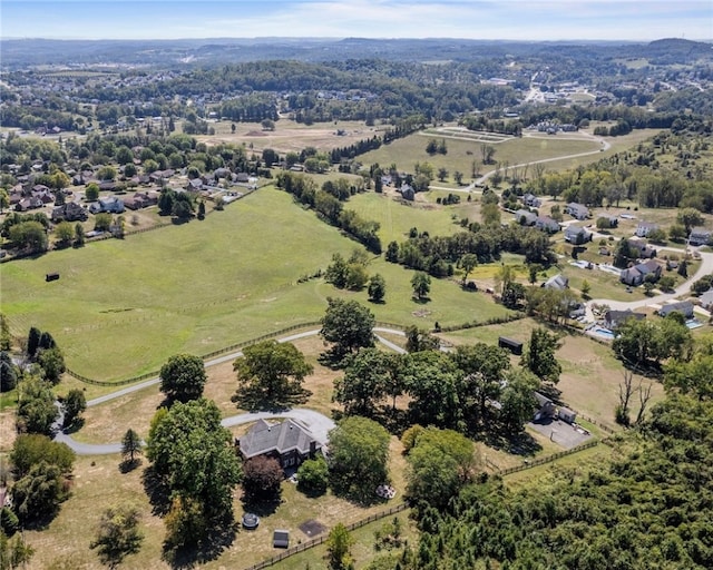 drone / aerial view with a rural view