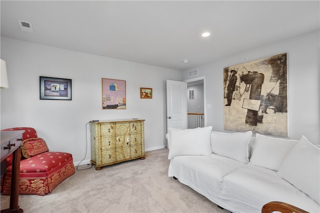 living room featuring carpet floors