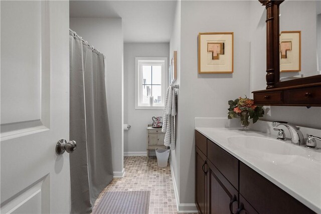 bathroom featuring vanity and tile patterned floors