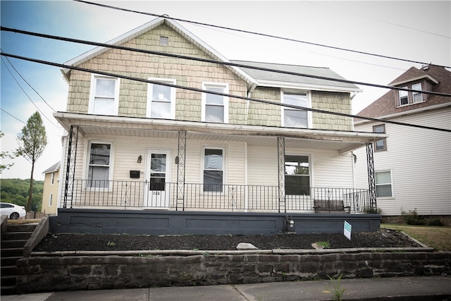 view of front of property with covered porch