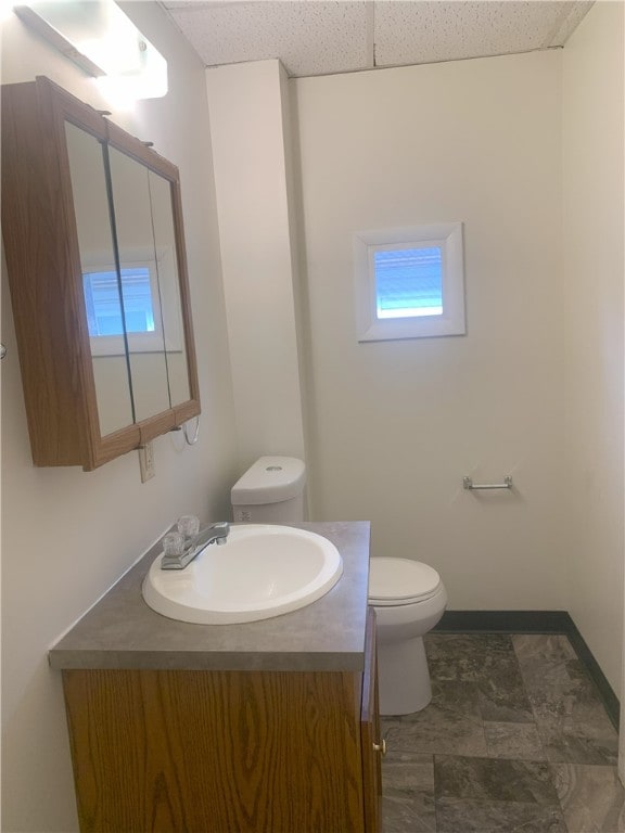 bathroom with toilet and vanity