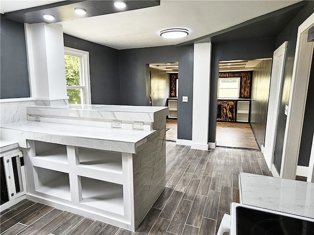 kitchen featuring dark wood-type flooring