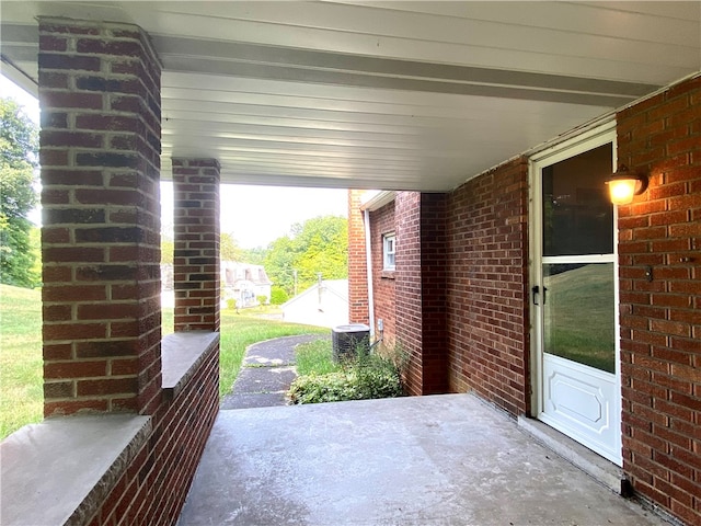 view of patio / terrace featuring central AC unit