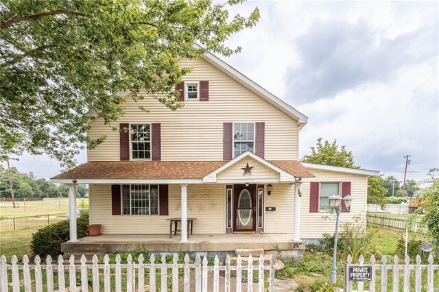 view of front of property with a porch