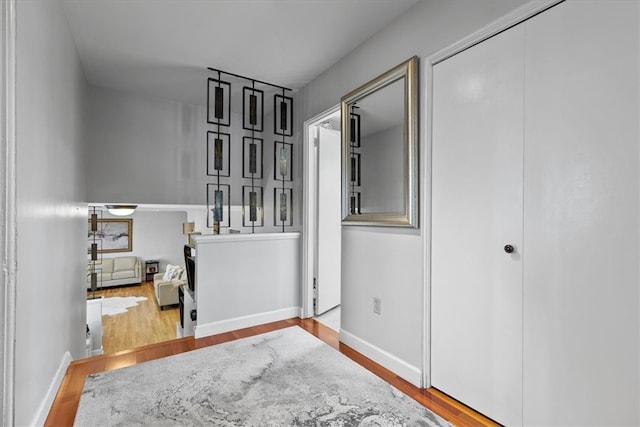 interior space with light hardwood / wood-style floors