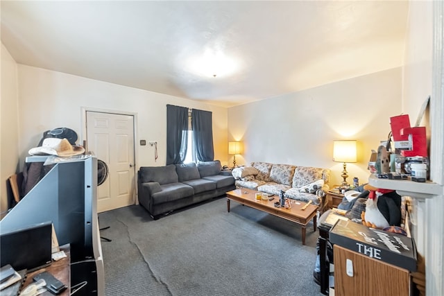 living room featuring carpet floors