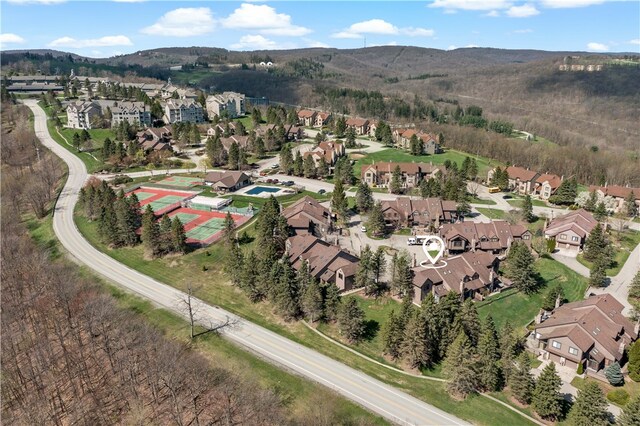 M1 Sunridge Rd, Seven Springs Resort, PA 15622 - aerial view of property's location with nearby suburban area and mountains