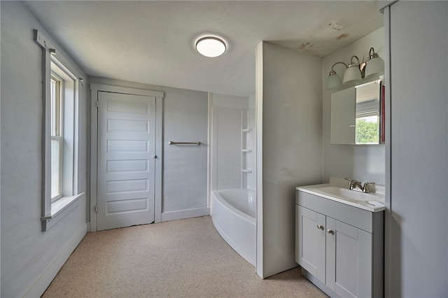 bathroom featuring vanity and shower / washtub combination