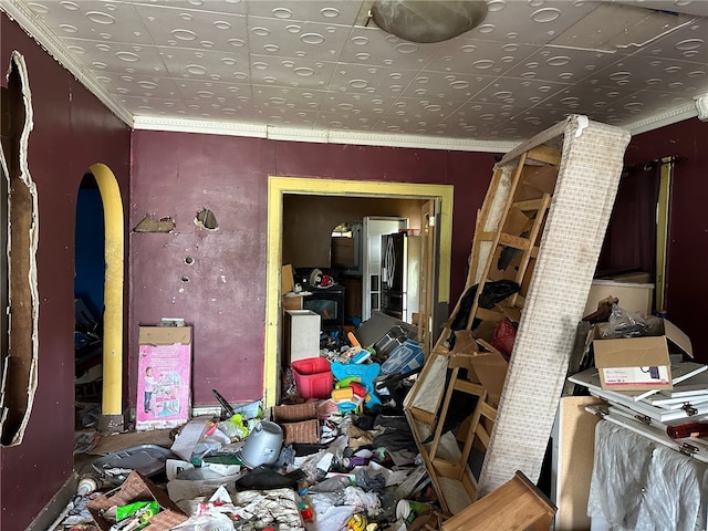 miscellaneous room featuring crown molding