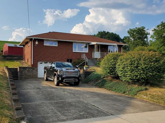 view of front of home with a garage