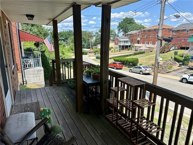 deck with a porch