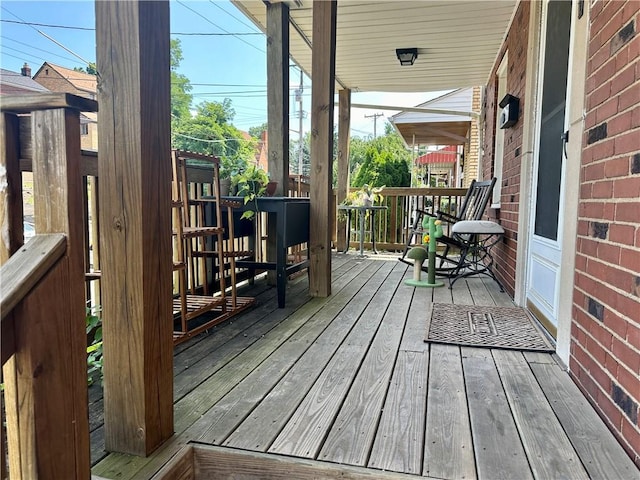 deck featuring covered porch