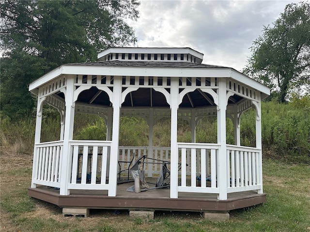 exterior space with a gazebo