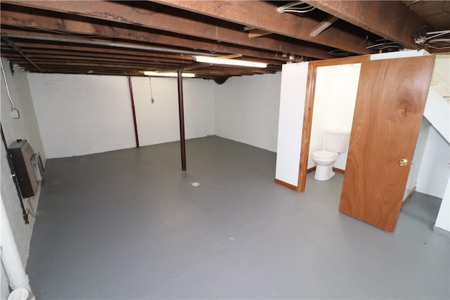 unfinished basement with heating unit