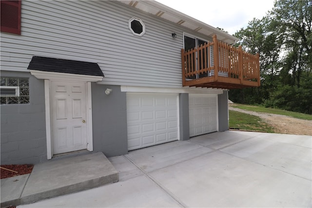 view of garage