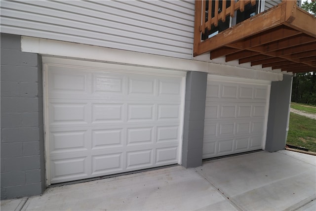 view of garage