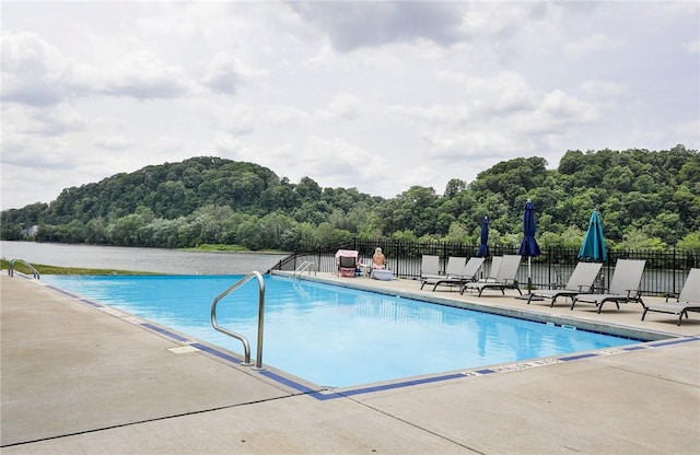 view of pool featuring a patio