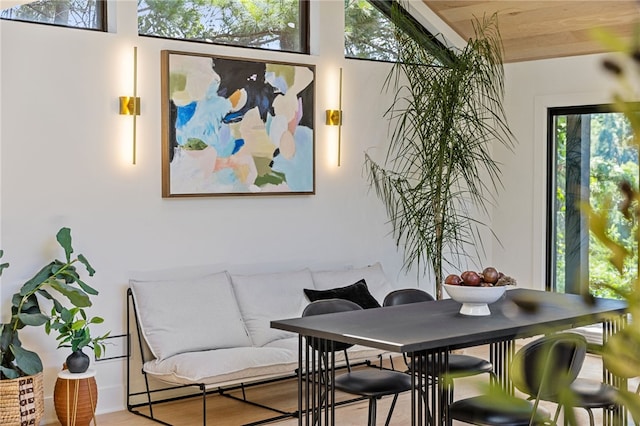 dining area featuring hardwood / wood-style flooring