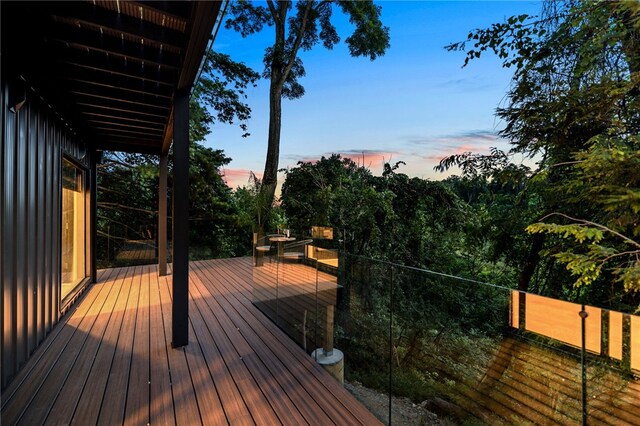 view of deck at dusk