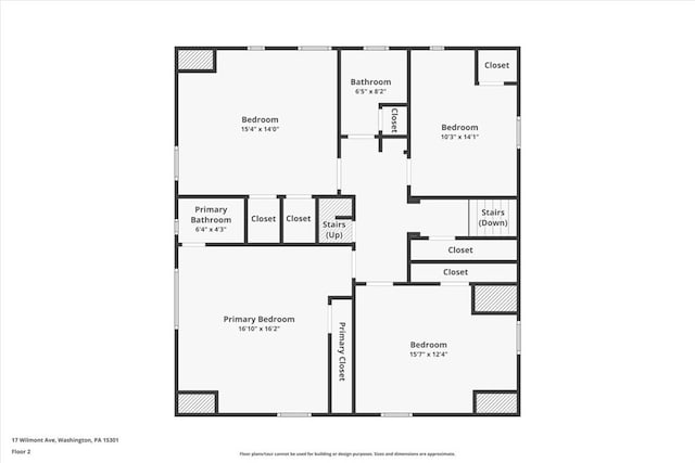 17 Wilmont Ave E, Washington Boro, PA 15301 - room layout