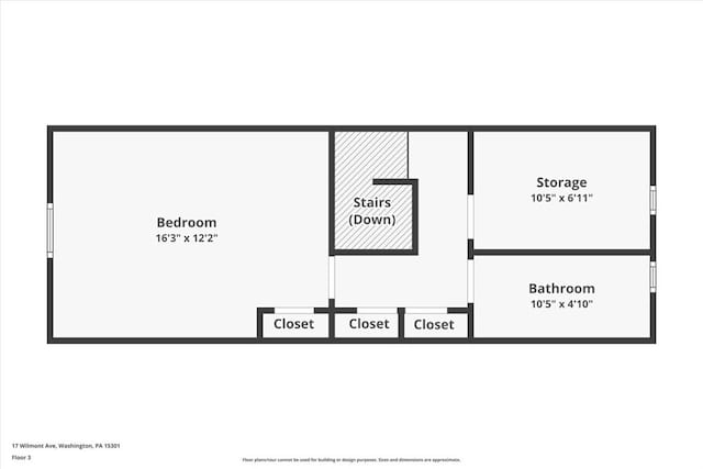 17 Wilmont Ave E, Washington Boro, PA 15301 - room layout